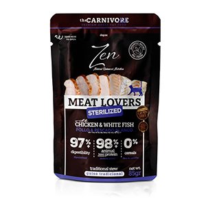 ZEN CAT POUCH MEAT STERILIZED PESCADO BLANCO 12 x 85 gr.